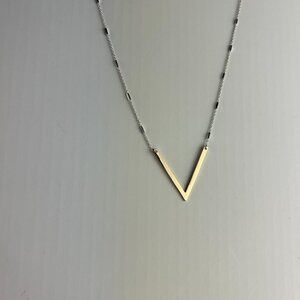 NORSDTROM RACK Silver and Gold V Shape Necklces NWOT